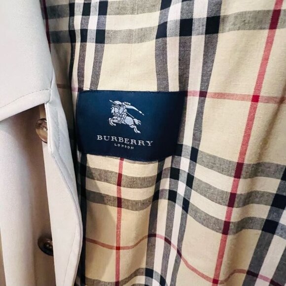 Vintage Burberry Nova Check London Single Breasted Trench Coat Size 38 Burberrys - Picture 15 of 16